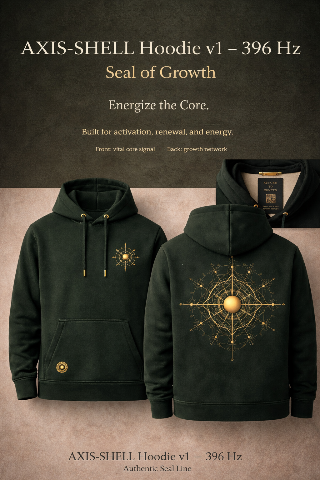 AXIS-SHELL Hoodie v1 — 396 Hz (Seal of Protector)