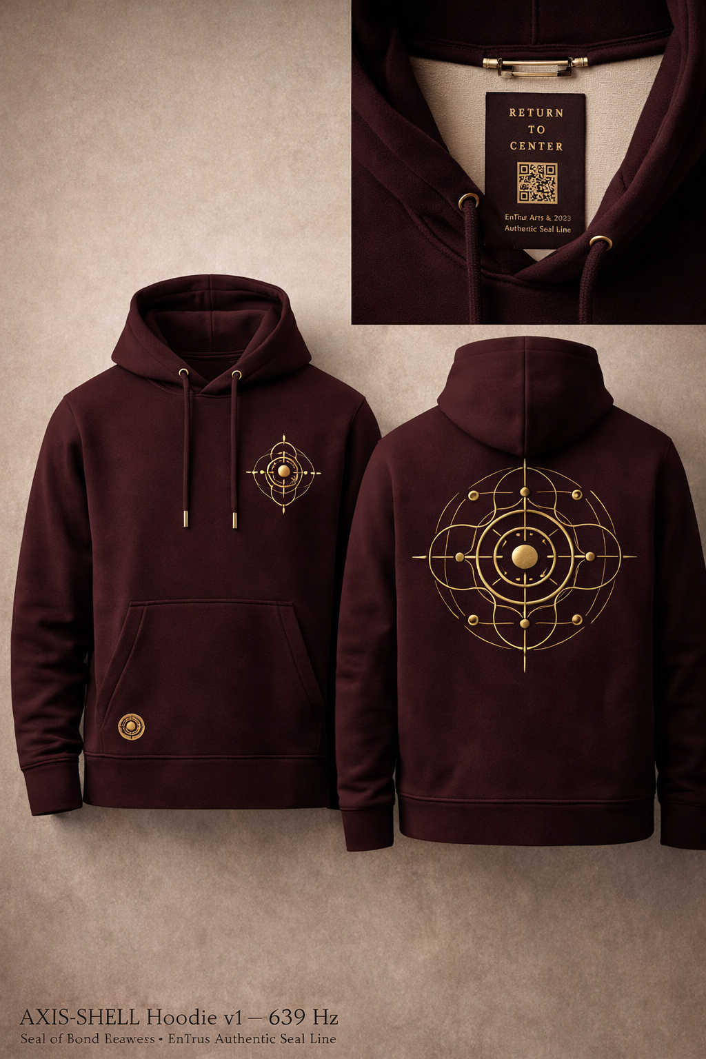 AXIS-SHELL Hoodie v1 — 639 Hz (Seal of Bond)
